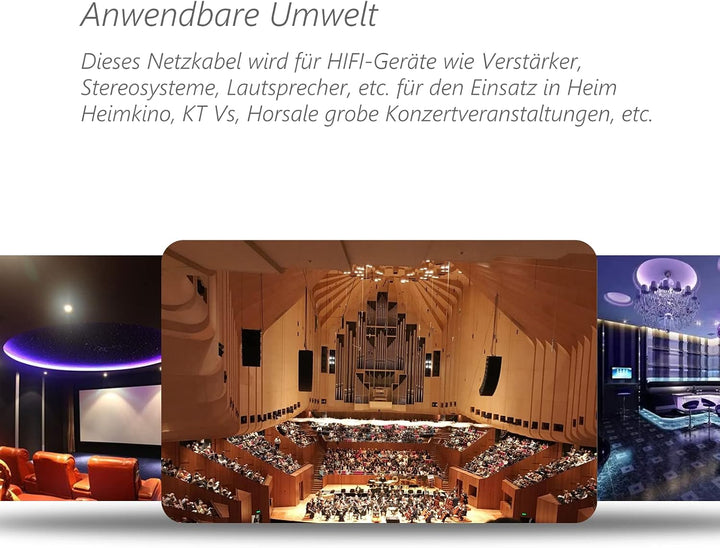 Monosaudio P902 HiFi Stromkabel 1M Alufolie Abschirmung φ17mm OFC Audiophil Kaltgerätekabel 2 polig