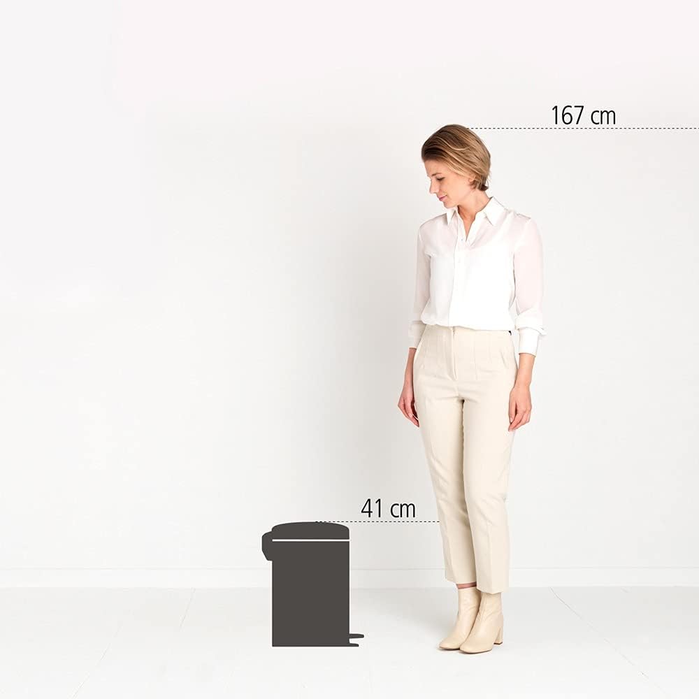 Brabantia 113604 Treteimer mit Inneneimer aus Kunststoff, stahl, Matt Stahl, 12 Liter Matt Stahl 12