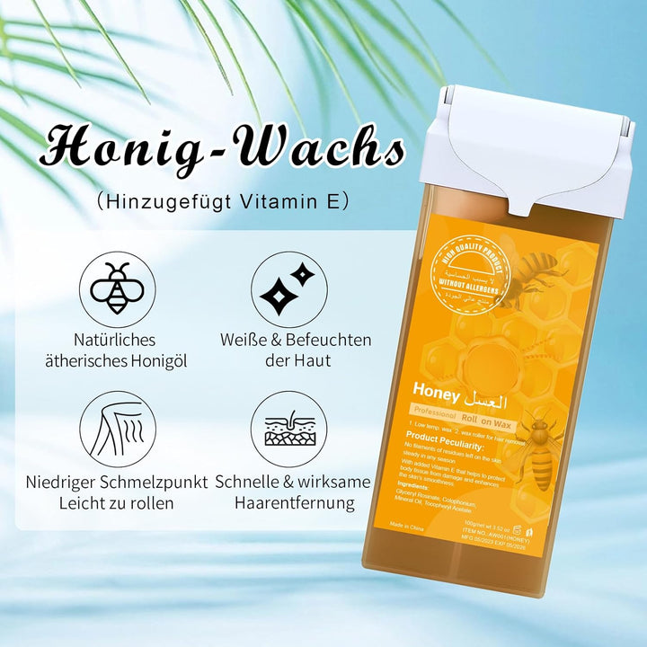 Roll On Wachsgerät, Waxing Set für Frauen, Upgraded Wax Roller Kit für Haarentfernung, Digitale Roll