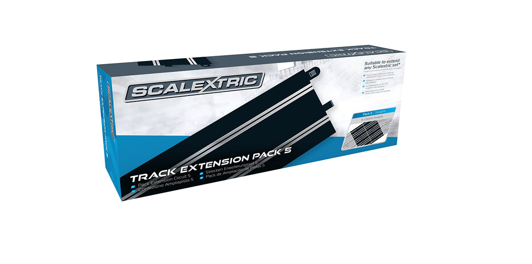 Scalextric Gerade, 8 Stück, Erweiterungsset, Schwarz 5 - 8 x Standard Straights, 5 - 8 x Standard St
