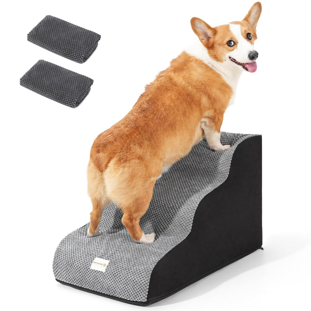 Hundetreppe 40CM für Kleine Hunde,wasserdichte Waschbar Hundetreppe 3 Stufen, sanft abfallende Haust