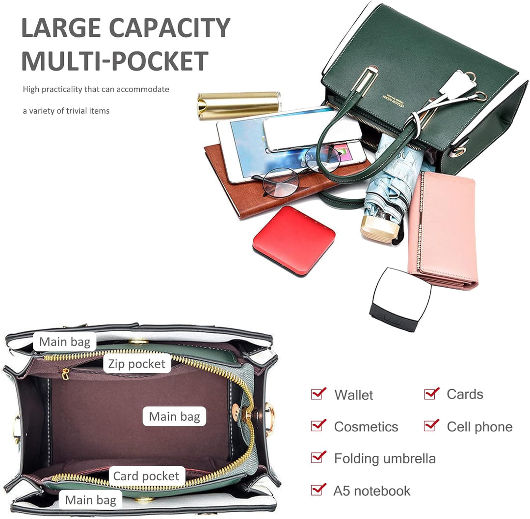 NICOLE & DORIS Handtasche Damen Elegant Handtaschen Kontrastfarben Schultertasche Frauen Umhängetasc