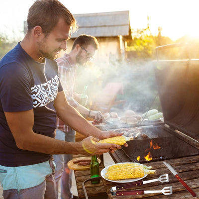 18 Stück Grillzubehör Grillbesteck Set mit Grillbürste，Grillzange Lang，Grillset aus Edelstahl mit Al