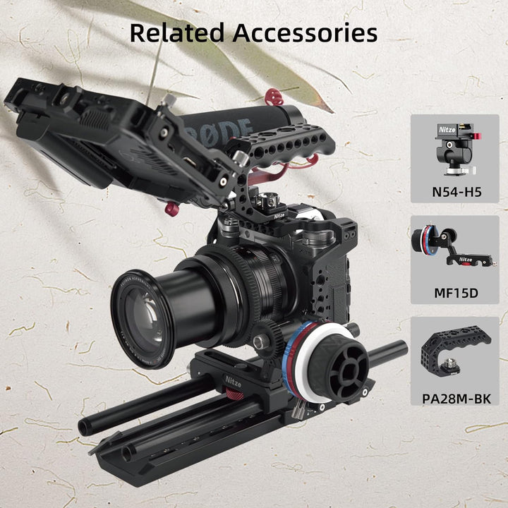 Nitze X-T5 Käfig für Fujifilm X-T5 Kamera mit Built-In NATO Rail und Arca Swiss QR Platte, Aluminium