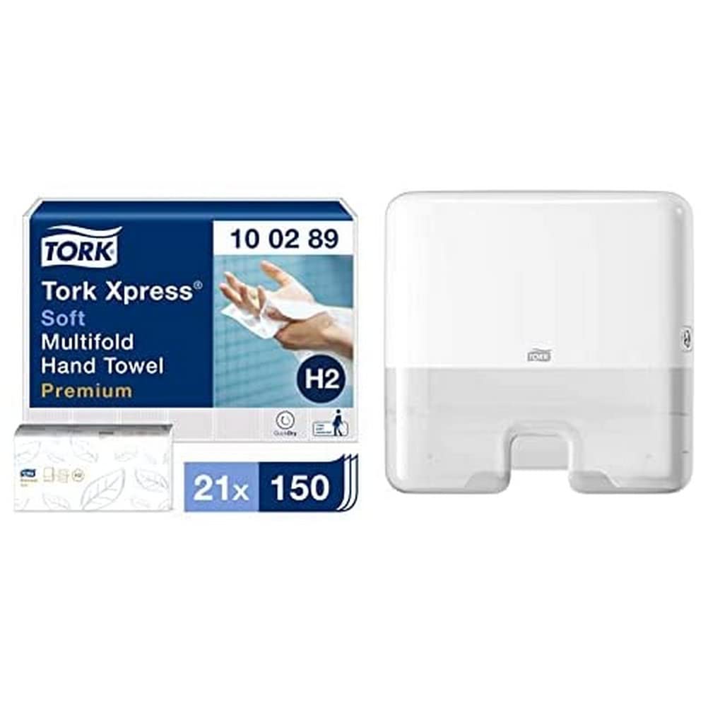 Tork Xpress weiche Multifold Papierhandtücher 100289 - H2 Premium Falthandtücher, 2-lagig, weiss & X