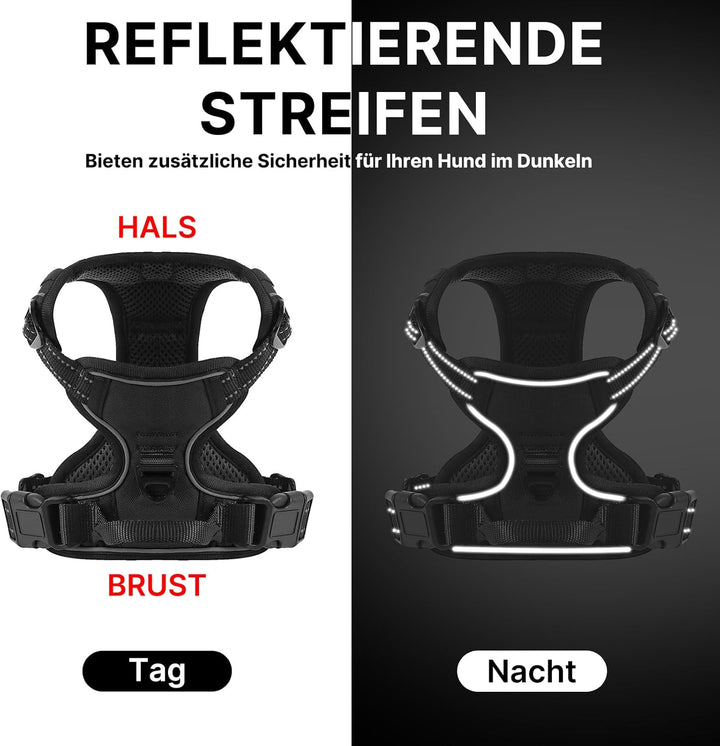 Demigreat Hundegeschirr Mittelgrosse Grosse Hunde, Anti Zug Hundegeschirr Gepolstert mit Griff, Atmu