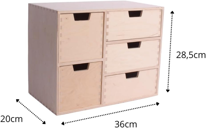 Schubladen-Box aus Holz – Elegante Minikommode für vielseitige Aufbewahrung | Premium Qualität, natü