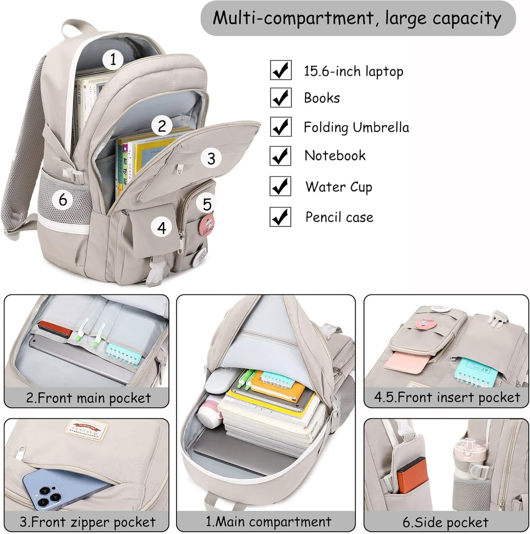 Rucksack Damen - Schulrucksack Mädchen Teenager, Cute Anime Bookbag Frauen Casual Daypack Anti-Theft