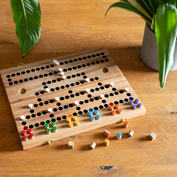 LOGOPLAY Blockade für 2 bis 6 Spieler mit Metallverschluss - Spielfeld 26 x 33 cm zusammenklappbar,