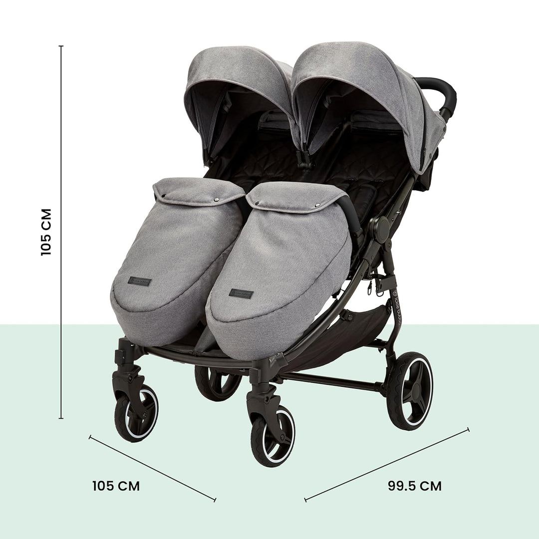 Ickle Bubba Venus Doppelkinderwagen - geeignet von Geburt bis 15 kg (ca. 3 Jahre), leichter, faltbar