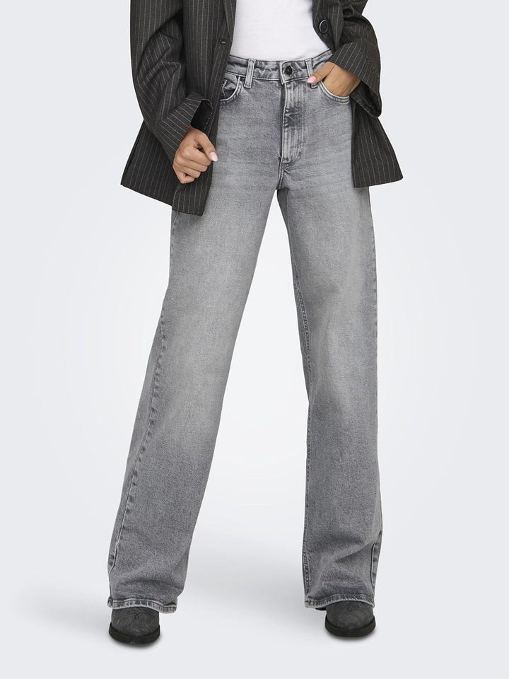 ONLY Female Jeans mit weitem Bein ONLJUICY Hohe Taille Weiter Beinschnitt Jeans 25W / 30L Medium Gre