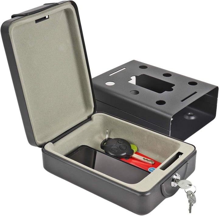Mobilsafe Stahlsafe | 1,7Kg | inkl Halterung | 2 Schlüssel | Safe