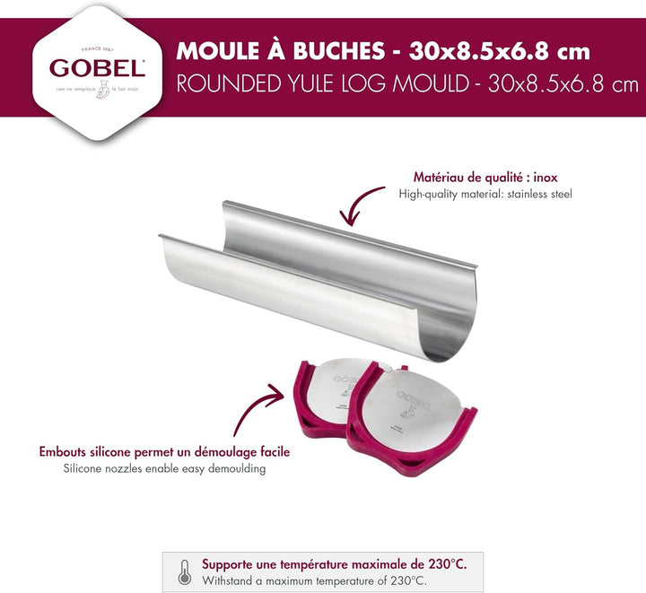 GOBEL - Moule à buche étanche (wasserdichte Pfanne) - Pfannkuchenrinne aus Edelstahl - Leichte Pfann