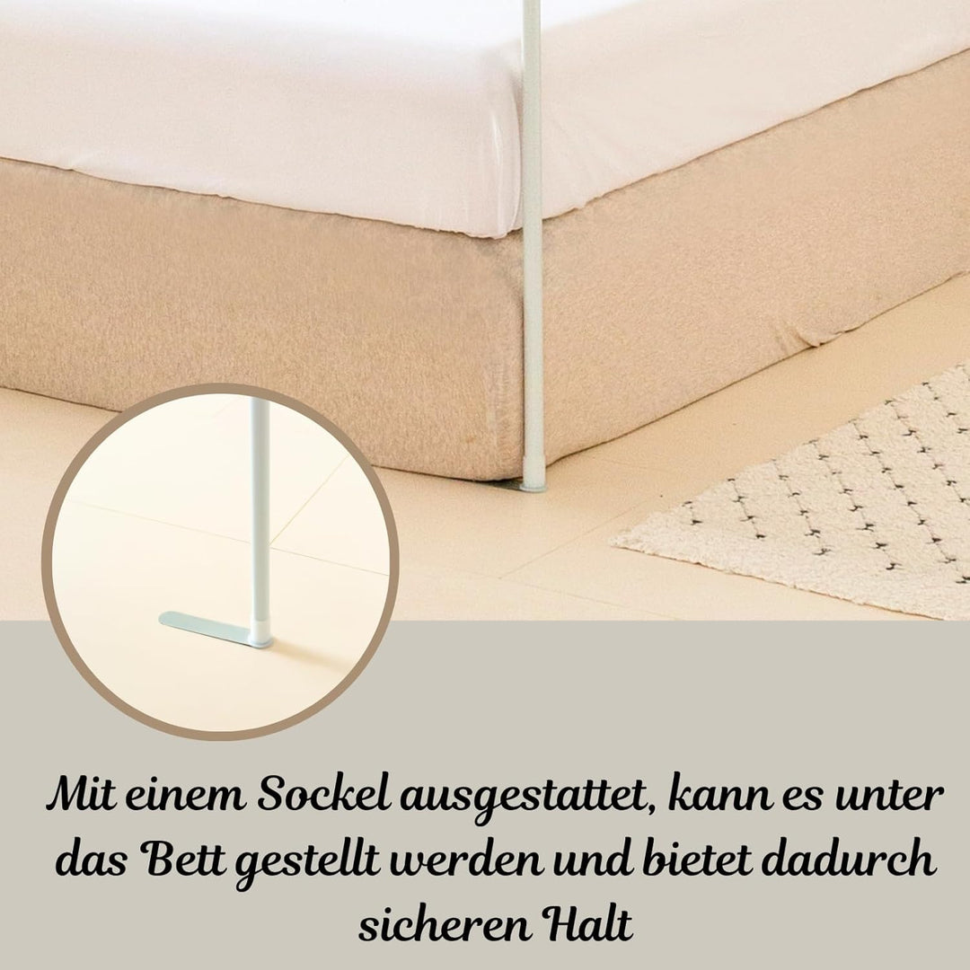 Weiss Himmelbett Gestell B140 x L200 x H200 cm Vier Poster Bettrahmen Aus Metall Betthimmel Rahmen V