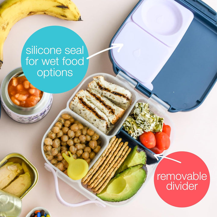 b.box Mini Brotdose | Bento-Box mit 3 Fächern (2 auslaufsicher) | Ideal für Kleinkinder, Kinderlunch