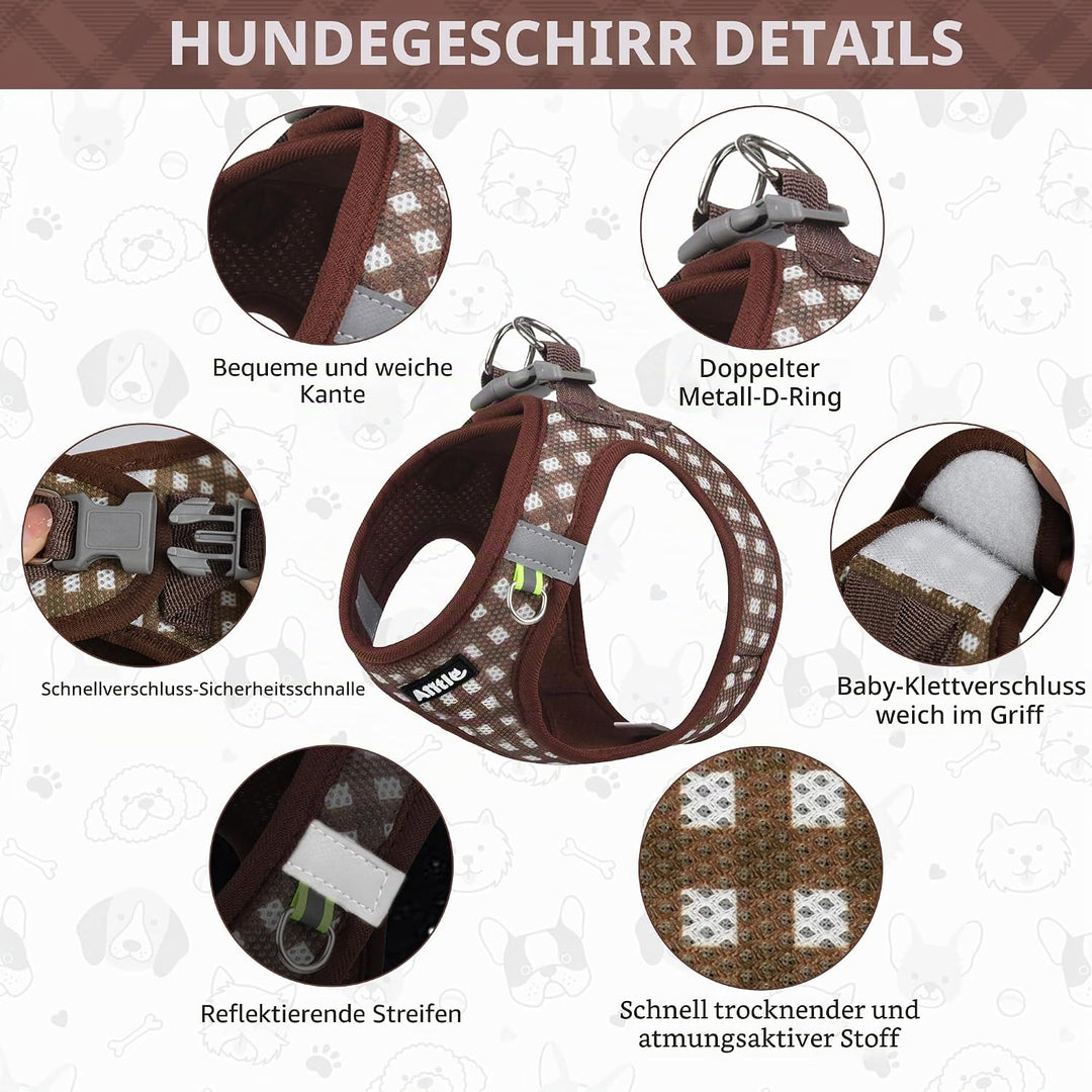 AIITLE Easy Walk Hundeweste, Geschirr und Leine, Set, Haustierbedarf, kein Ziehen, atmungsaktives Ne
