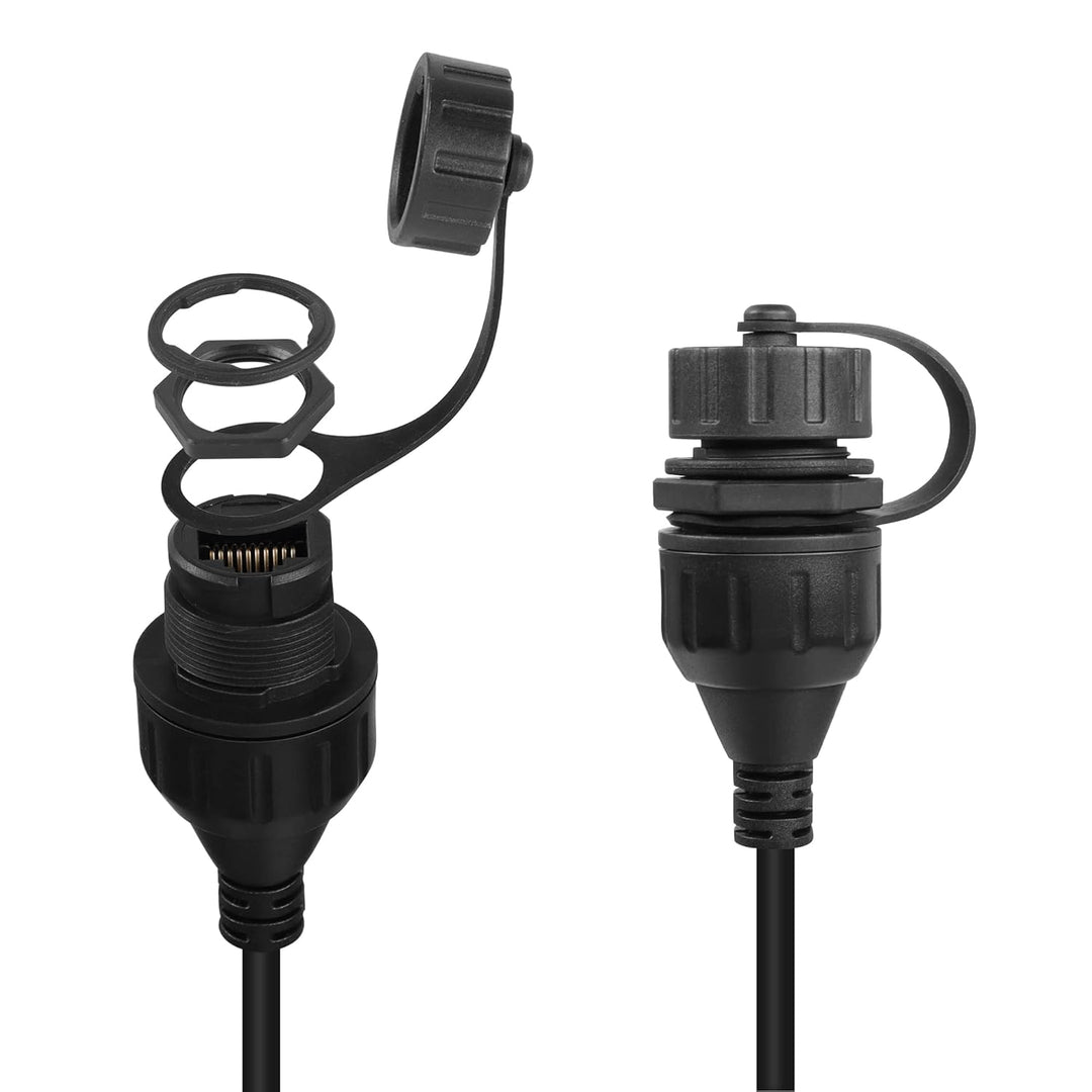 QIANRENON RJ50 10P10C Panel Mount Waterproof Connector CAT5e RJ50 Male to Female Outdoor Communicati