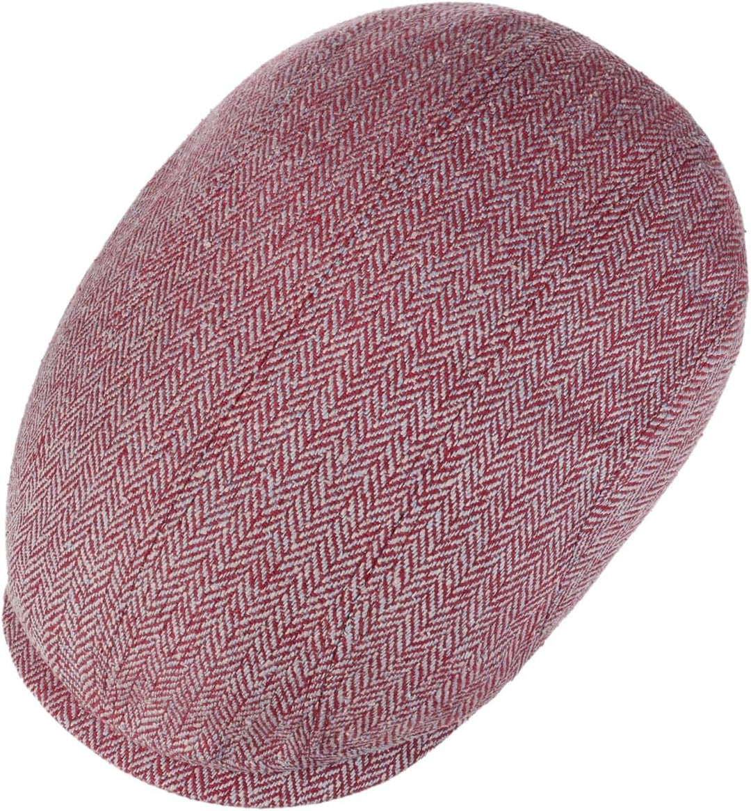 Stetson Herringbone Silk Driver Flatcap - Schirmmütze - Elegante Schiebermütze - Fischgrätmuster mit