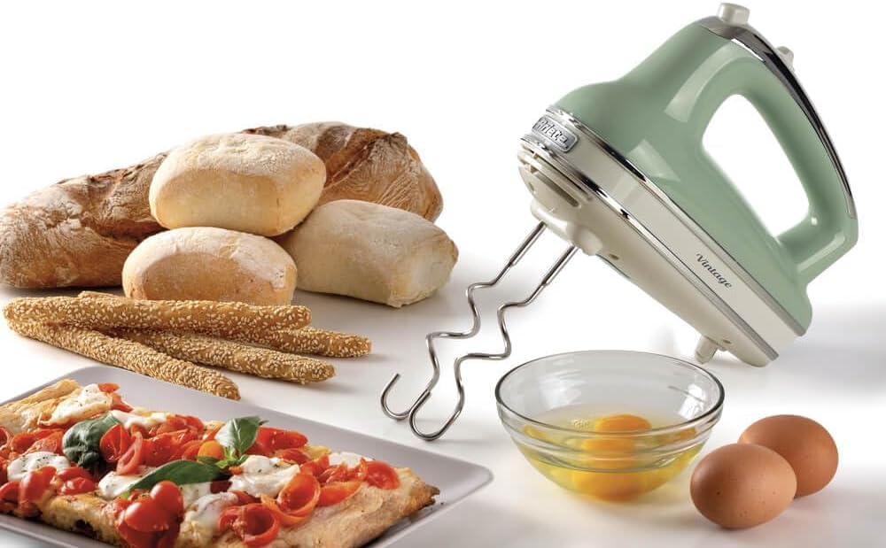 Ariete 1548 Handmixer Vintage, 450 W, 5 Geschwindigkeiten, Turbo-Funktion, 2 Schneebesen, Grün