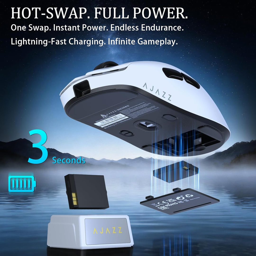 FREEWOLF X AJAZZ AJ159 V2 Kabellose Gaming-Maus, Hot-Swap-Akku, Tri-Mode (2,4G/Bluetooth/Kabelgebund