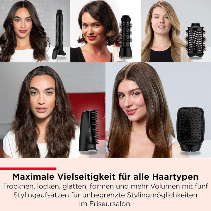 REVLON 5-in-1 One-StepTM-Haartrockner und Multi-Styler (abnehmbare Köpfe, Lockenaufsatz, Trockner, V