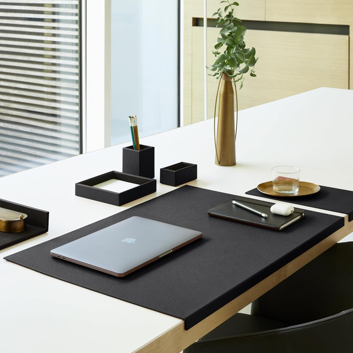 Eglooh - Atena - Taschenleerer aus echtem Leder Schwarz - Schreibtisch-Organizer mit modernem Design