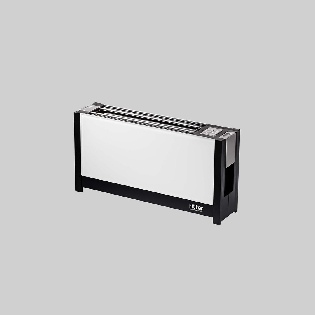 ritter Toaster volcano 5, weiss, Langschlitztoaster mit eleganten Glasfronten, made in Germany Weiss