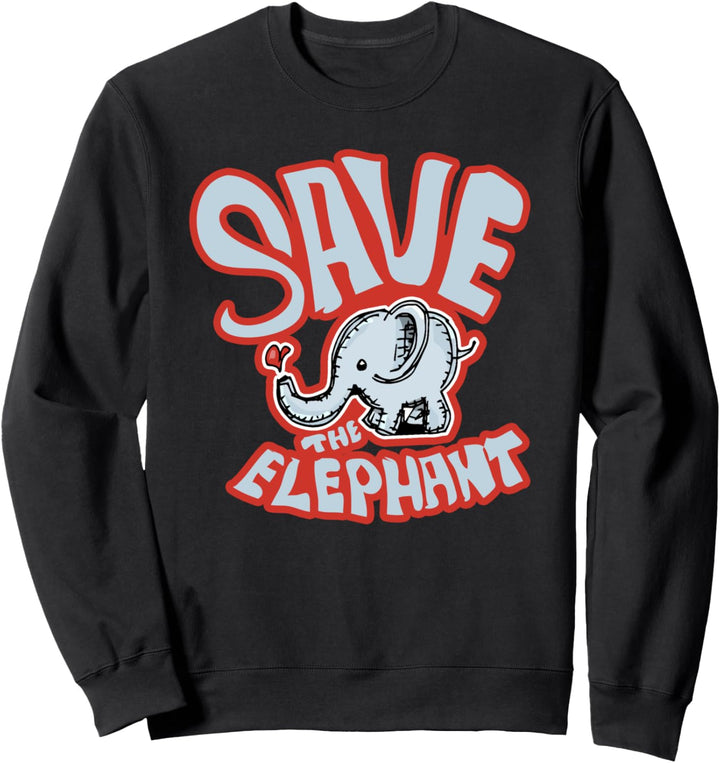 Rette den Elefanten Rette die Elefanten Netter Baby-Elefant Sweatshirt