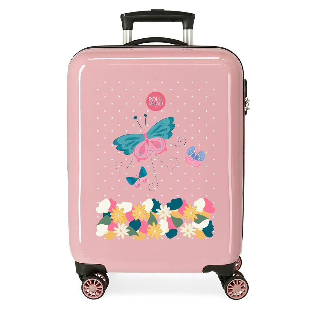 Roll Road Precious Flower Kabinentrolley, Rosa, 38 x 55 x 20 cm, Hartplastik, seitlicher Kombination