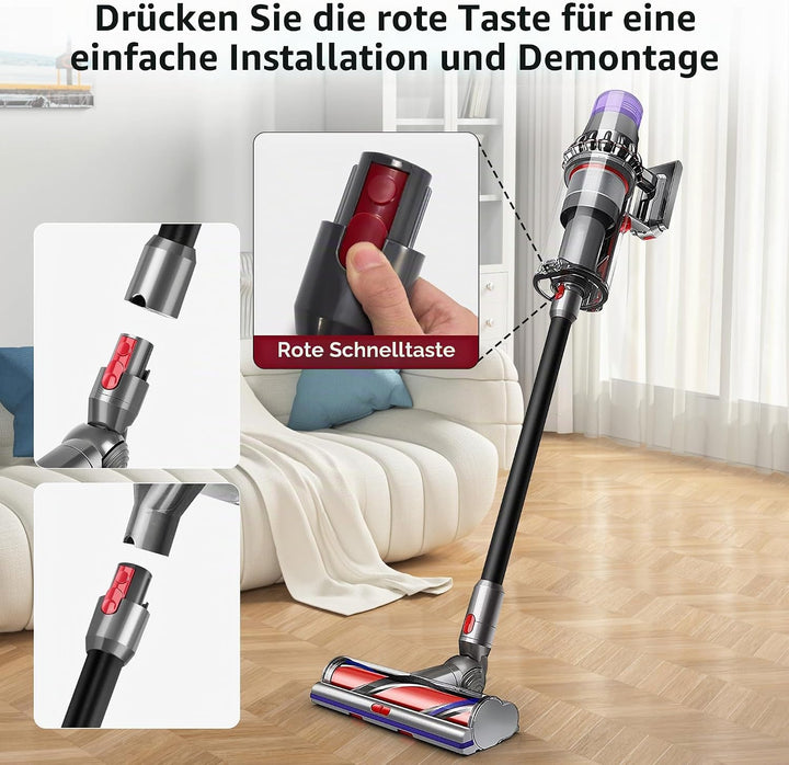 Verlängerungsrohr kompatibel mit Dyson V7 V8 V10 V11 V15 - Ersatz Teleskop-Saugrohr für Dyson, Starr