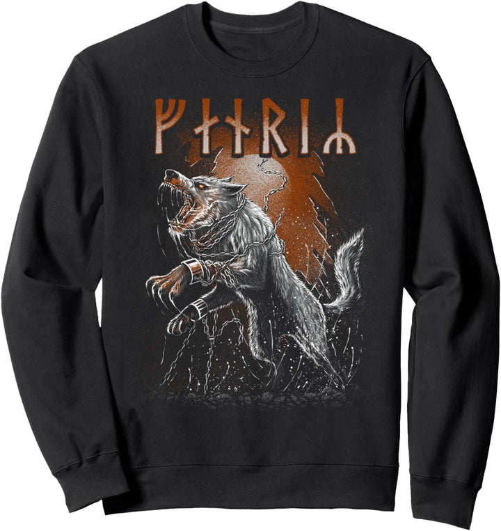Wikinger Wolf Fenrir Skandinavische heidnische nordische Mythologie Sweatshirt