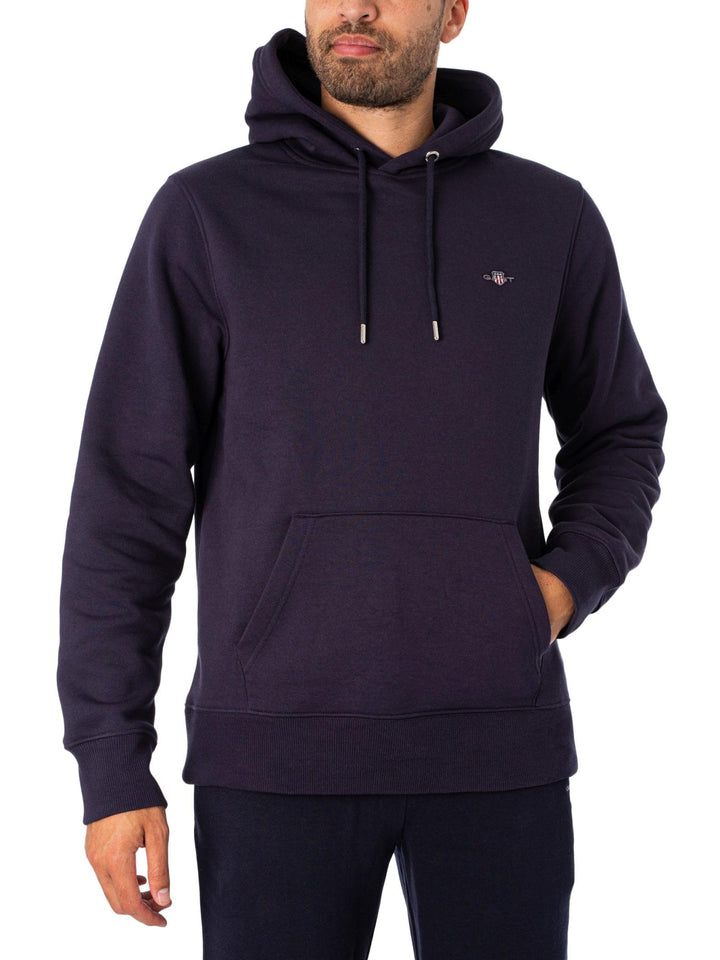 GANT Herren Logo Kapuzenpullover XS Evening Blue, XS Evening Blue