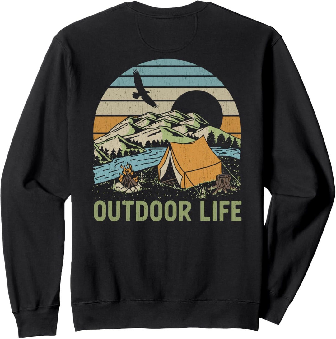 Trendy Outdoor Life Sunset Camp Life Front & Back Sweatshirt