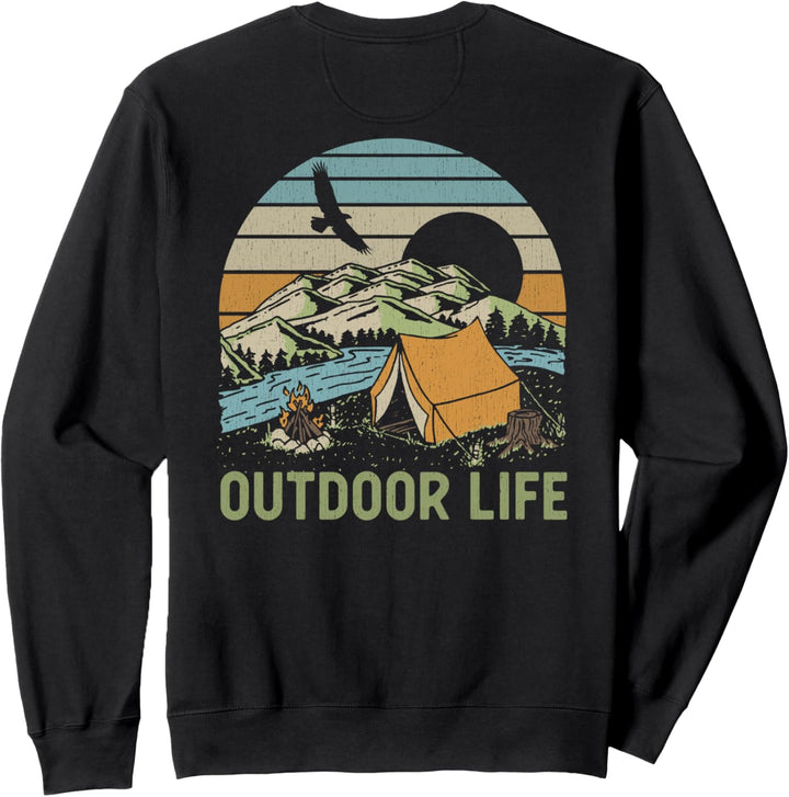 Trendy Outdoor Life Sunset Camp Life Front & Back Sweatshirt