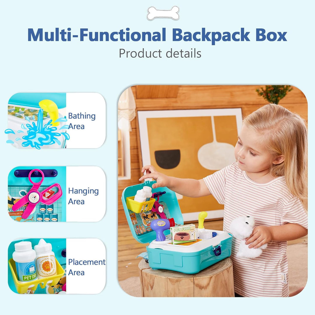 HERSITY Tierarztkoffer Hund Arztkoffer Kinder Mädchen 3 Jahre Alt Geschenkideen, Tierarzt Spielset H