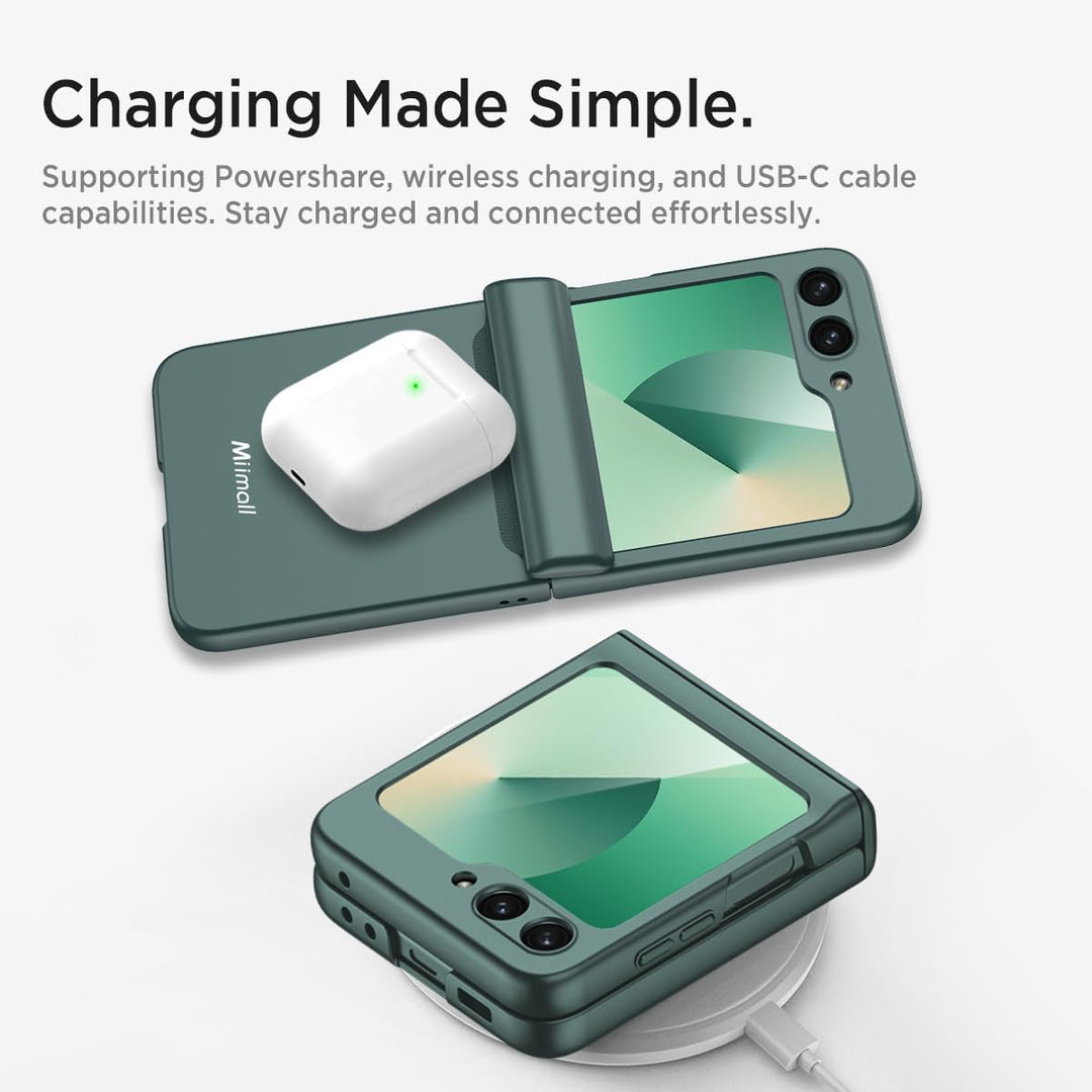Miimall Kompatibel mit Samsung Galaxy Z Flip 6/Flip7 FE Hülle mit Scharnierschutz Magnetischer [Exte