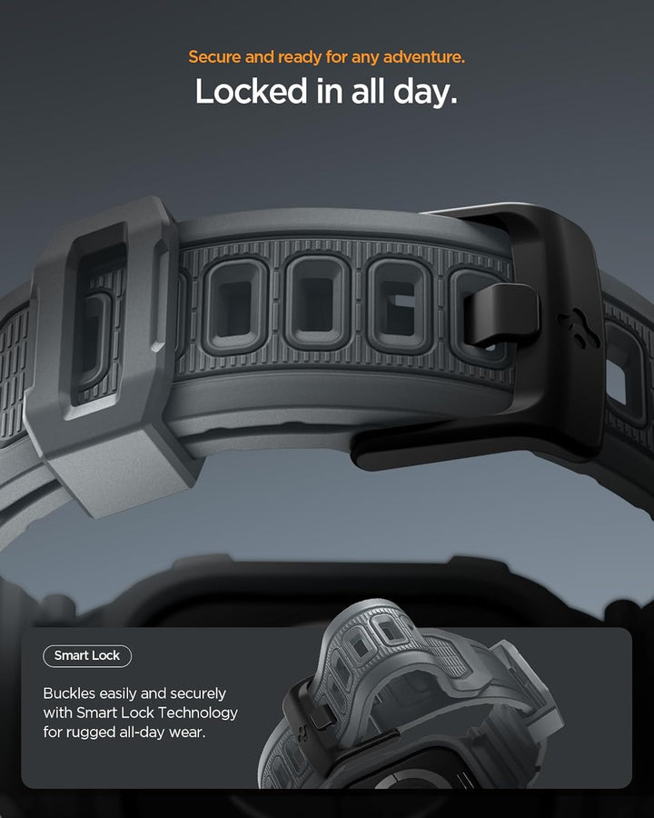 Spigen Rugged Armor Pro 2 Hülle mit Band für Apple Watch 11/10 46mm | TPU-Unibody-Hülle mit Armband,
