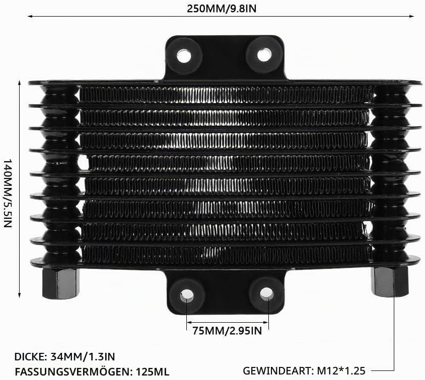 Für Ölkühler - Motorölkühler Ölkühlerkühler Universal Ölkühler 125 Ml Motorölkühler Kühler Universal