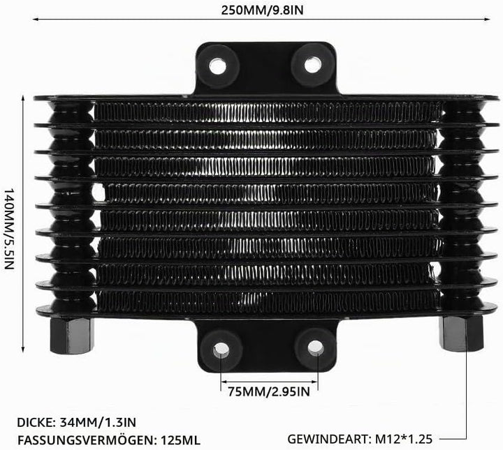 Für Ölkühler - Motorölkühler Ölkühlerkühler Universal Ölkühler 125 Ml Motorölkühler Kühler Universal