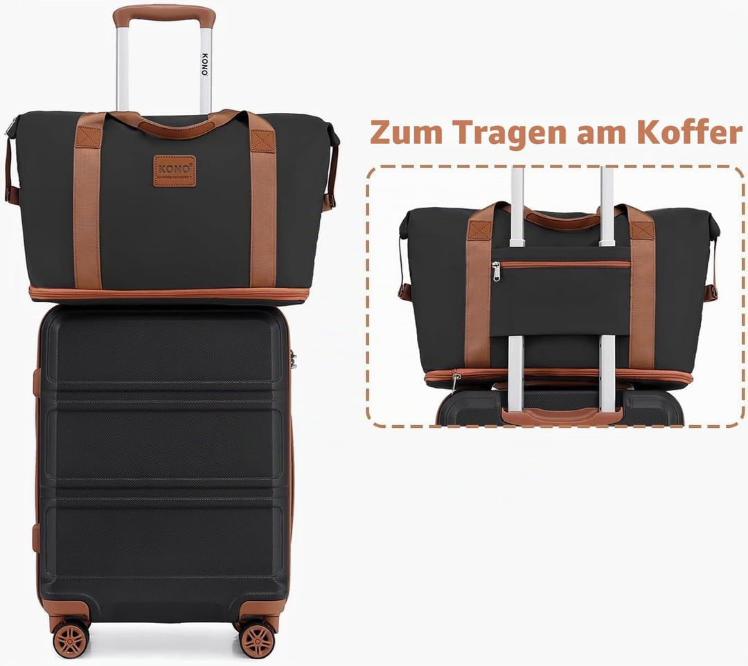 KONO Kofferset Reisekoffer Set Gepäcksets 6 Teilig, Koffer Set mit Beautycase Kosmetikkoffe mit Hand