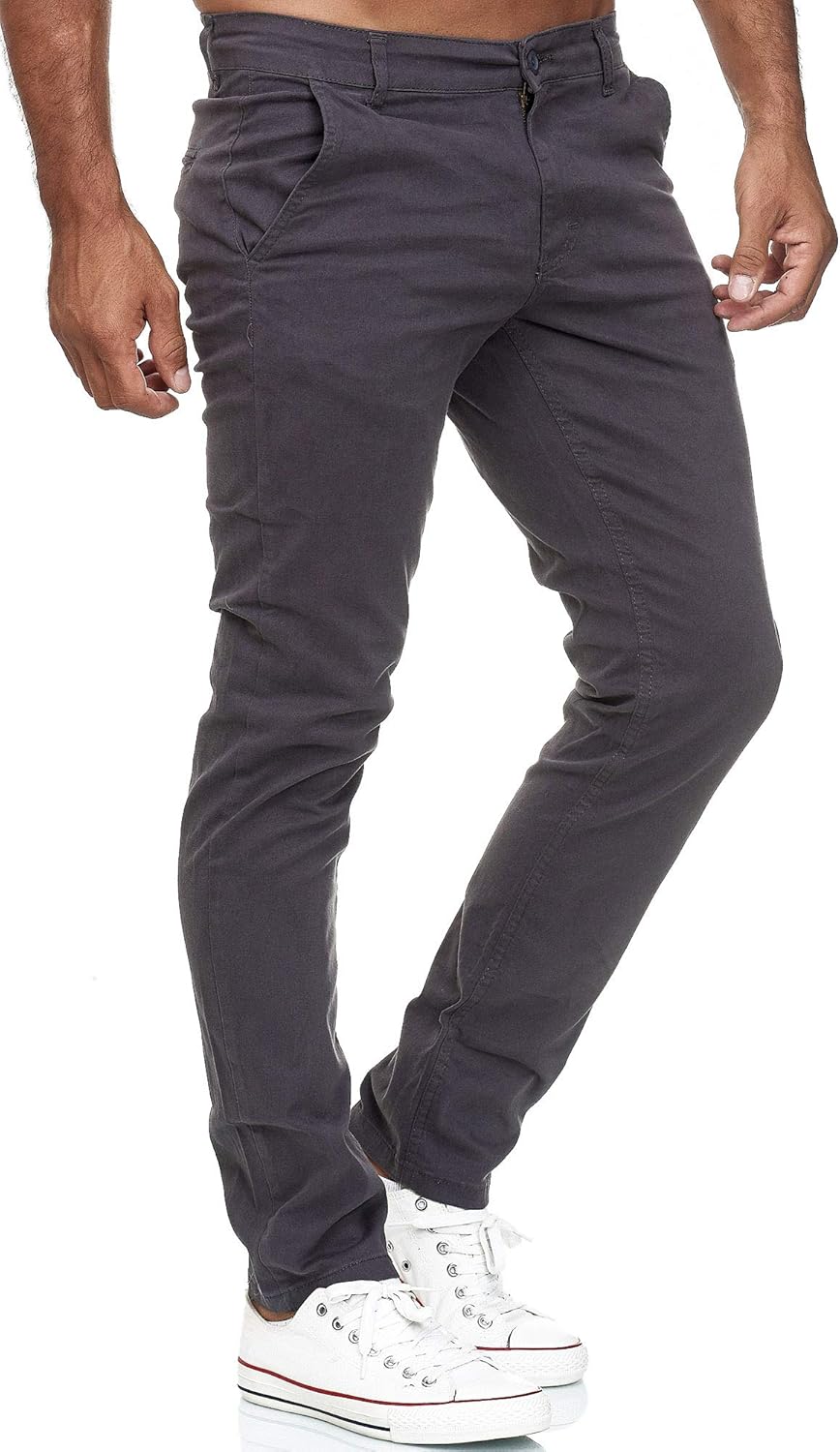 Elara Herren Chino Hose Stretch 29W / 32L Anthrazit, 29W / 32L Anthrazit