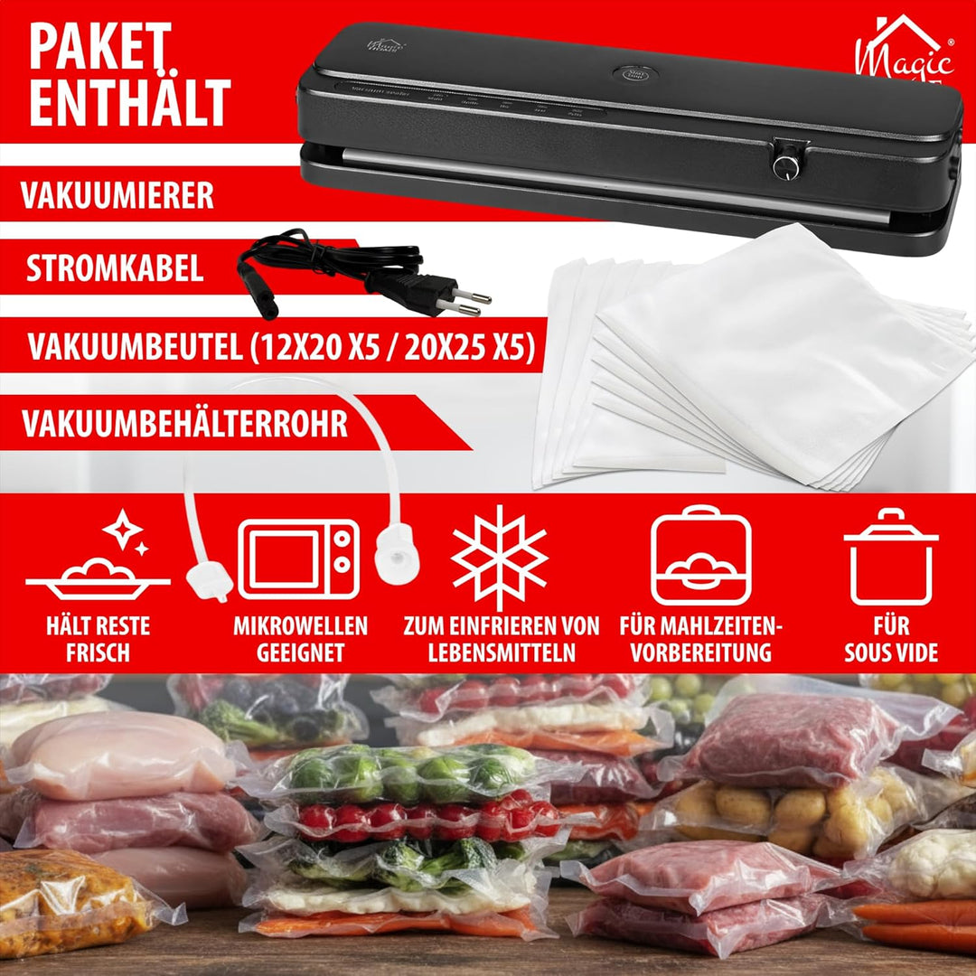 MAGIC HOME Vakuumiergerät & Vakuumierer | Vakuumiergerät für Lebensmittel & Folienschweissgerät | Va