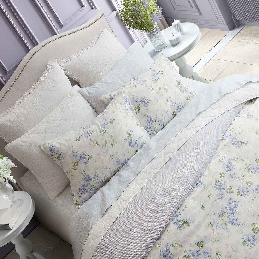 Laura Ashley - King-Size-Bettbezug-Set, Plüsch-Samt-Bettwäsche-Set, Designer-Heimdekoration (Glyzini