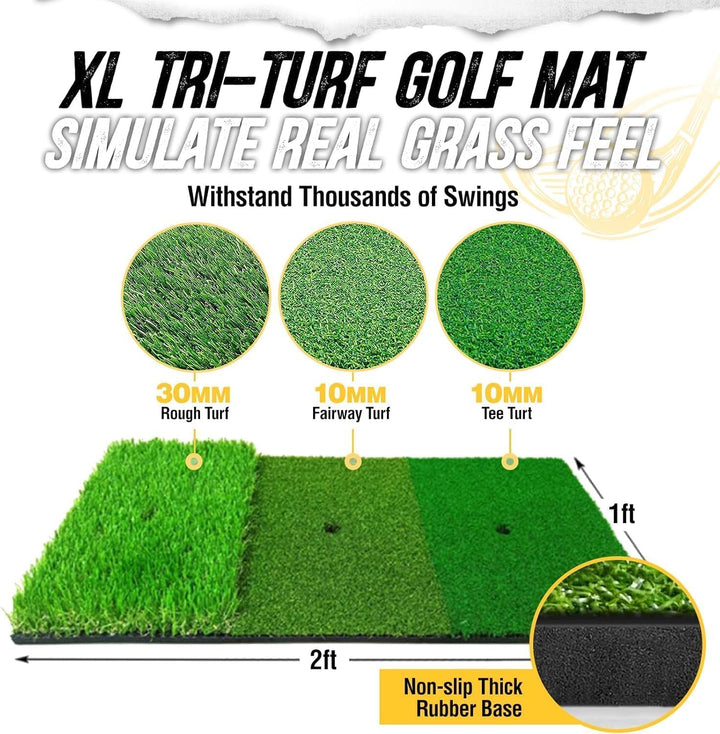 PodiuMax Golf Netz, 3x2.1M / 60x50x64CM Einfach Aufzubauendes Golfnetz Übungsnetz für Outdoor Indoor