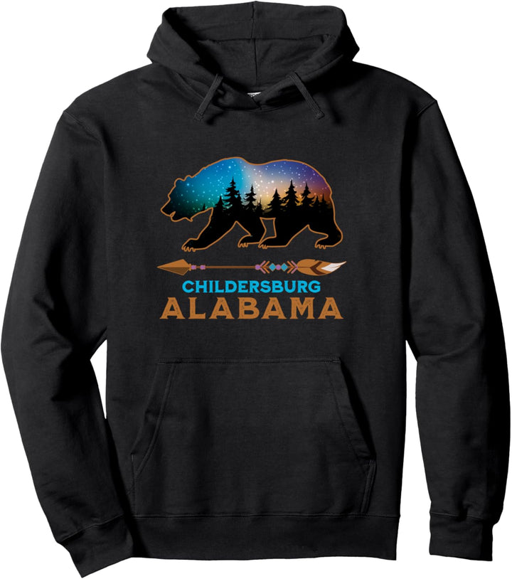 Childersburg Alabama American Black Bear Vacation Souvenir Pullover Hoodie