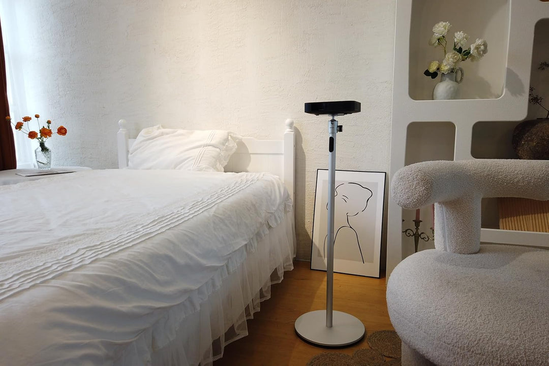 Qwall Projektor-Bodenständer (Silber),Beamer Ständer, Universal Kamera Bodenständer, Schmieden aus h