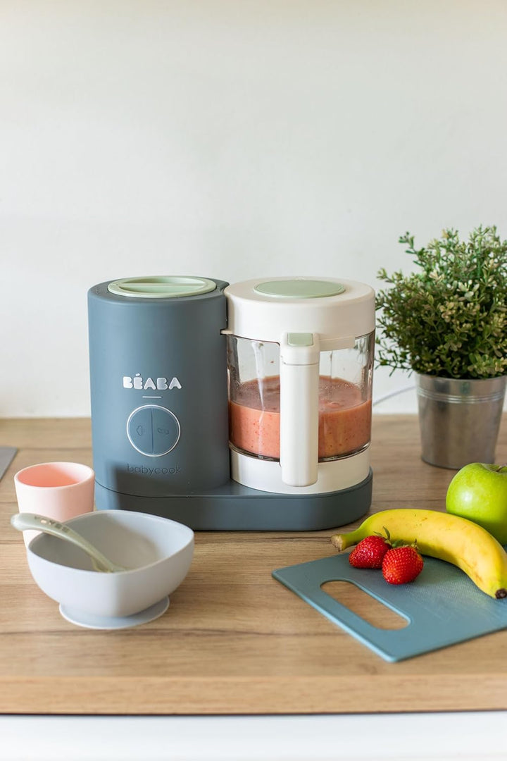 Béaba - Babycook Neo - 6 in 1 Babynahrungszubereiter - Schonender Dampfgarer - Glaskrug und Garkorb