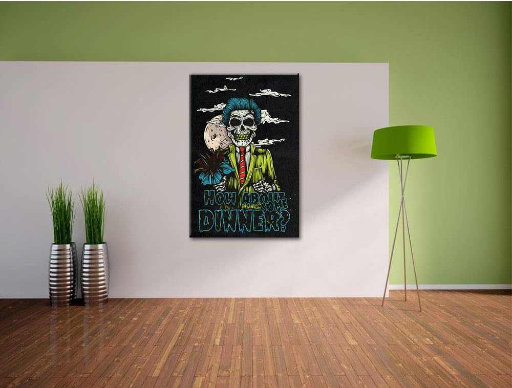 Dark Death Date black Leinwandbild Bild auf Leinwand, XXL riesige Bilder fertig gerahmt mit Keilrahm