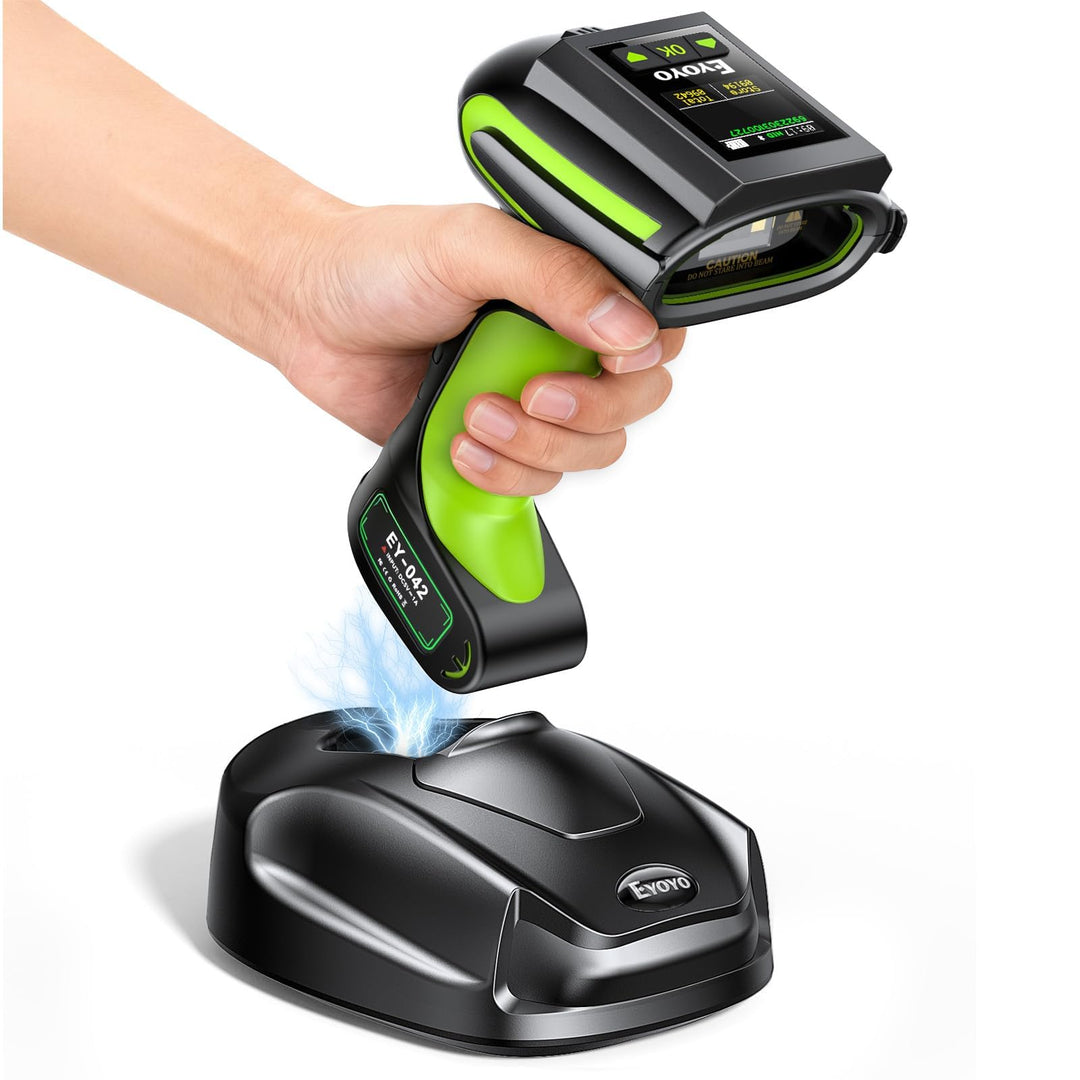 Eyoyo Industrieller Barcodescanner mit Display:3-in-1 wasserdichter,kabelloser 1D/2D Bluetooth-Barco