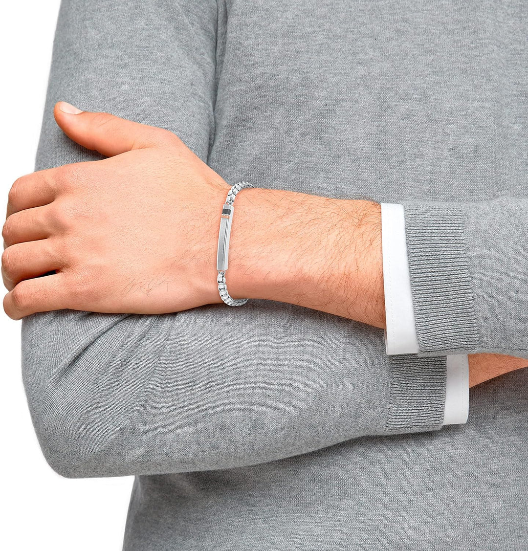 s.Oliver Armband Edelstahl Herren Armschmuck, 19,5+1,5 cm, Bicolor, Kommt in Schmuck Geschenk Box, 2
